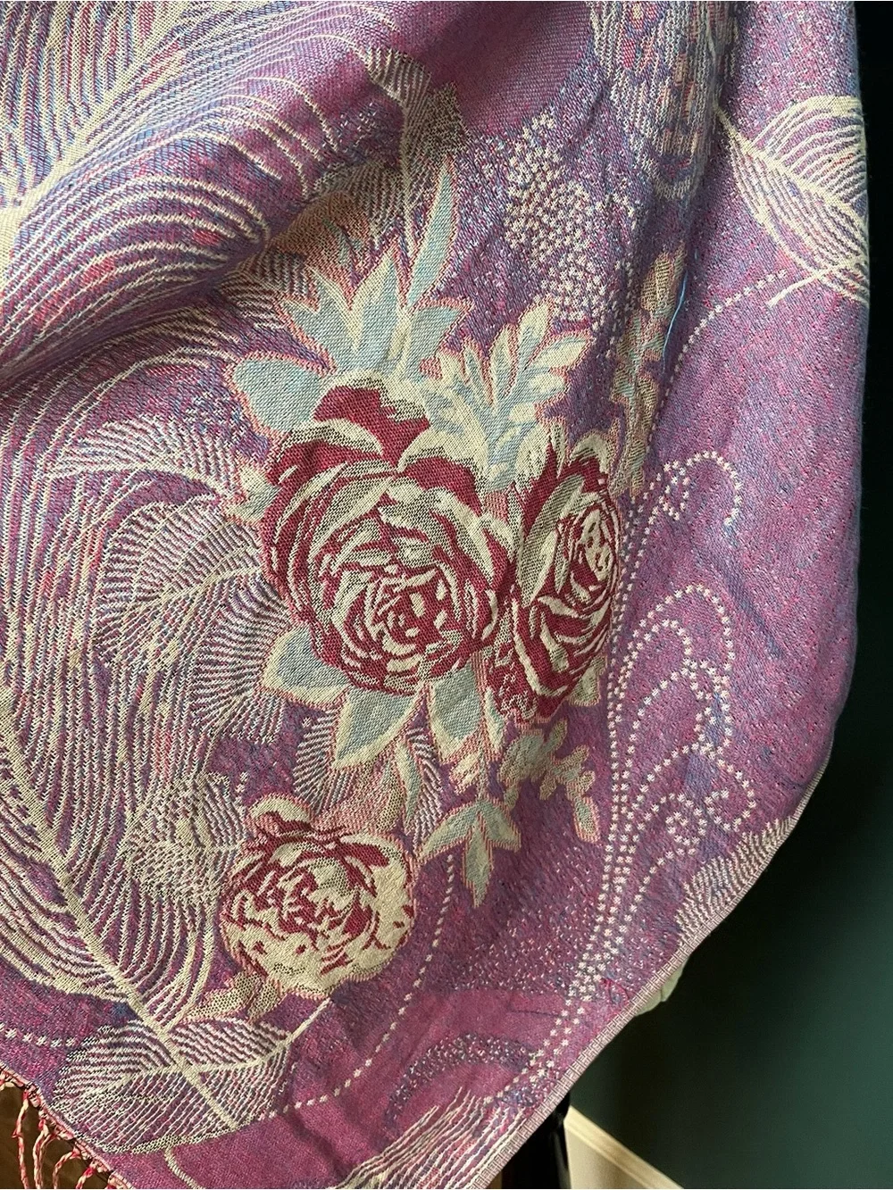 Expressions Multicolor Purple and Pink Woven Scarf